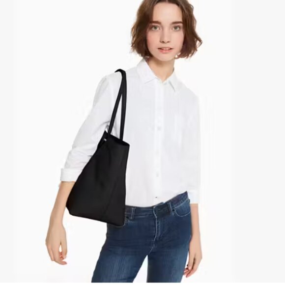 NWOT - Kate Spade Larchmont Avenue Logo Large Tote Bag Black 100% Leather - Picture 2 of 14